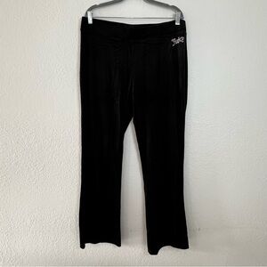 Juicy Couture Velour Track Pants Women’s Size XL Black Wide‎ Leg Y2K  Bedazzled